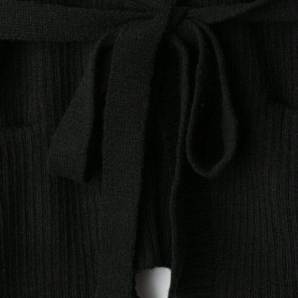 Black Casual Women's V-Neck knit sweater Cardigan - Picture 6 of 6